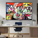 Picasso Style Art Abstract Canvas Wall Art Print , Colorful