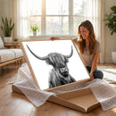 Scottish Highland Cow Cattle Art Print Wall Art Canvas Print