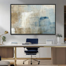 Abstract Blue and Beige Wall Art, Modern Minimalist Canvas