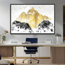 Golden Mountain Triptych Wall Art Canvas Print, Modern