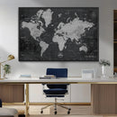 World Map Canvas Print – Detailed Map of the World Wall Art