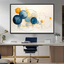 Geometric Blue Orange Abstract Wall Art Canvas, Geometric