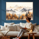 Abstract Mountain Wall Art | Misty Mountain Forest and