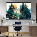Watercolor Trees Forest Abstract Wall Art Canvas Print,