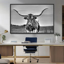 Texas Longhorn Cow Wall Art, Texas Longhorn Canvas, Cattle