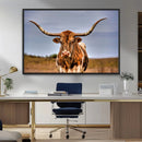 Texas Longhorn Wall Art Print, Framed Longhorn Cow Wall Art