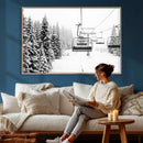 Winter Forest Wall Art Canvas Print – Framed Snowy Mountain
