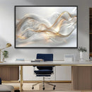 Abstract art Grey and Gold Lines Wall Art