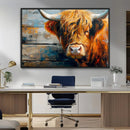 Highland Cow Abstract Canvas Wall Art – Bold Farmhouse