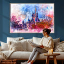 Disney Wall Art: Dreamy Watercolor Cinderella Castle Canvas by MyGreatCanvas | Canvas Wall Art Prints | Photo Prints & Wall Decor