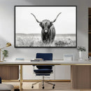 Highland Cow Canvas Wall Art – Majestic Beauty in Black and