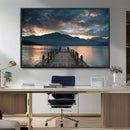 Mountain Lake Wood Pier Canvas Wall Art Nature Lake Print by MyGreatCanvas | Canvas Wall Art Prints | Photo Prints & Wall Decor
