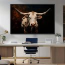 Texas Longhorn Wall Art | 3-Panel Large Texas Longhorn