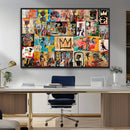 Abstract Art Collage Wall Art Canvas Print – Framed, Ready