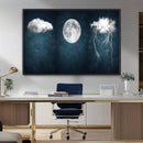 3 Piece Indigo Cloud Wall Art, Thunderstorm Moon Cloud by MyGreatCanvas | Canvas Wall Art Prints | Photo Prints & Wall Decor