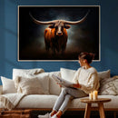 Abstract Texas Longhorn Wall Art Print | 3-Panel Large Texas