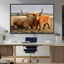 Highland Cow Canvas Wall Art Animal Print for Farm House