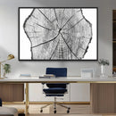 Rustic Tree Ring Wall Art Canvas Print – Framed and Ready to