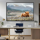 Highland Cow Horn Farm Wall Art Canvas Print