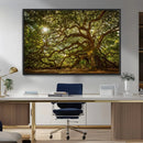 Ancient Angel Oak Tree Art Sunburst Canvas Print-