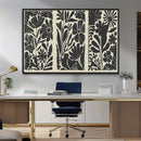 Modern Botanical Wall Art - Floral Black and White Canvas