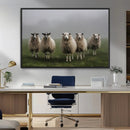 Flock of Sheep in a Mystical Fog – Pastoral Wall Art Canvas by MyGreatCanvas | Canvas Wall Art Prints | Photo Prints & Wall Decor