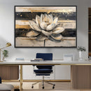 Abstract Lotus Flower Wall Art Canvas Print, Meditation Yoga