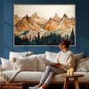 Rustic Wood Mountain Wall Art Print | Triptych Giclee Print