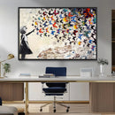 Banksy Graffiti Wall Art Canvas Print: Girl Releasing