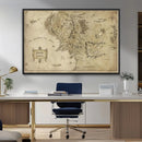 Vintage Middle Earth Map Wall Art Canvas – Lord of the Rings