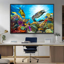 Colorful Coral Reef and Sea Life Turtle Canvas Print, by MyGreatCanvas | Canvas Wall Art Prints | Photo Prints & Wall Decor