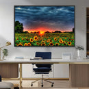 Golden Sunflower Field at Sunset – Breathtaking Sky and