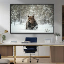 Grizzly Bear Wall Art – Framed Snowy Forest Canvas Artwork, by MyGreatCanvas | Canvas Wall Art Prints | Photo Prints & Wall Decor