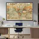 Push Pin World Map Canvas Print – Travel Tracker Wall Art