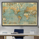 Push Pin World Map Canvas Print – Travel Tracker Wall Art