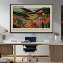 Yayoi Kusama Landscape Canvas Print, Vibrant Floral Mountain