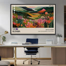 Yayoi Kusama Abstract Print, Vibrant Floral Mountain Art