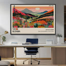 Yayoi Kusama Landscape Canvas Print, Vibrant Floral Mountain