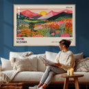 Yayoi Kusama Landscape Canvas Print, Vibrant Floral Mountain Art Print, Framed Botanical Wall Art -