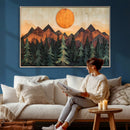 Sunset Mountain Landscape Canvas Wall Art Print - Nature