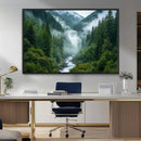 Mountain Forest River Canvas Wall Art Print - Serene Nature