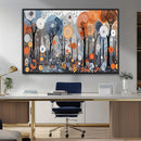 Abstract Winter Landscape Canvas Wall Art Print - Large