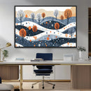 Abstract Winter Landscape Canvas Wall Art Print -  Large