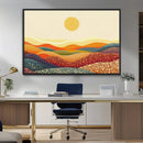YAYOI KUSAMA Colorful Dot Art Landscape Canvas - Framed