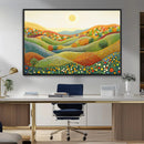YAYOI KUSAMA Wall Art - Colorful Dot Art Landscape Canvas,