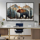 Rustic Grizzly 399 Bear and Mountain Wood Canvas Wall Art - by MyGreatCanvas | Canvas Wall Art Prints | Photo Prints & Wall Decor