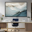 Waves Abstract Wall Art Print, Modern Framed Abstract Canvas