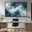 Large Abstract Print - Luxe Blue and Gold Abstract Canvas