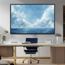 Abstract Ocean Print Artwork- Serene Blue Ocean Canvas Wall