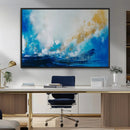 Blue Abstract Print - Dynamic Ocean-Inspired Canvas Wall Art
